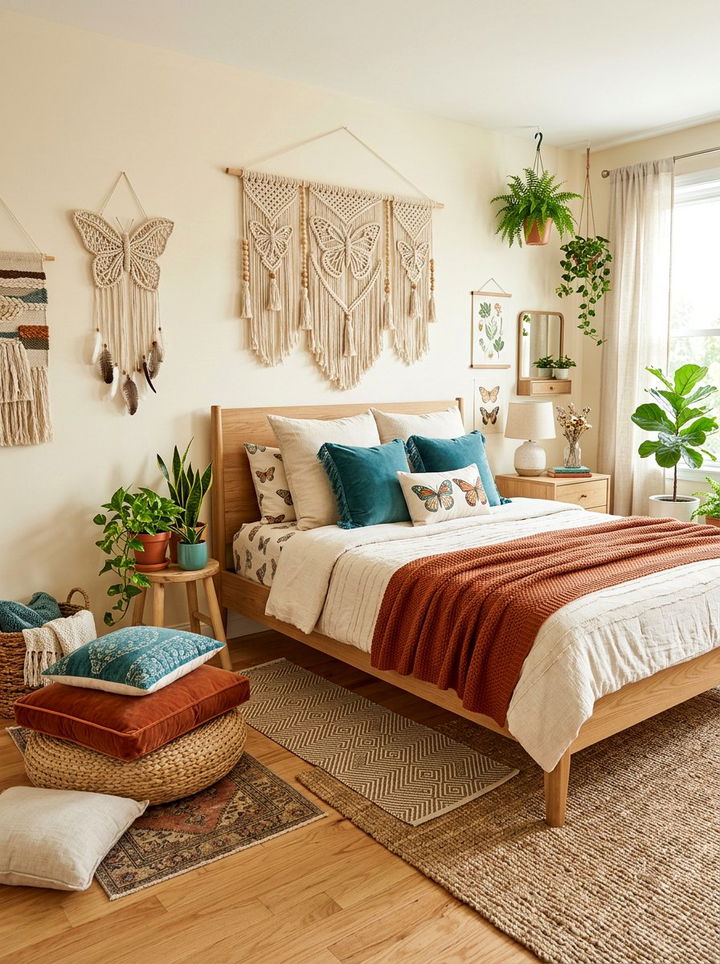 Boho butterfly bedroom - 30 butterfly bedroom ideas