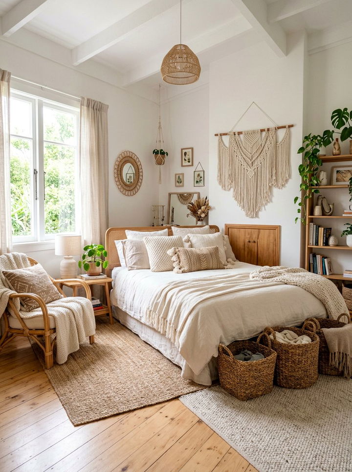 Boho cream bedroom - 30 contemporary cream bedroom ideas