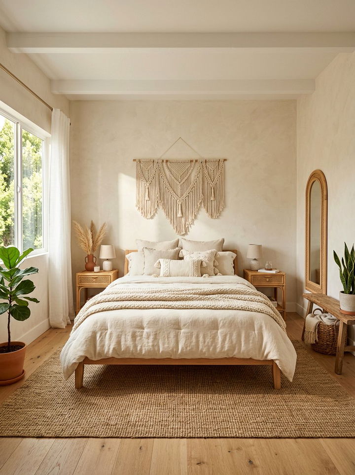 Boho cream bedroom - 30 cream bedroom decor ideas