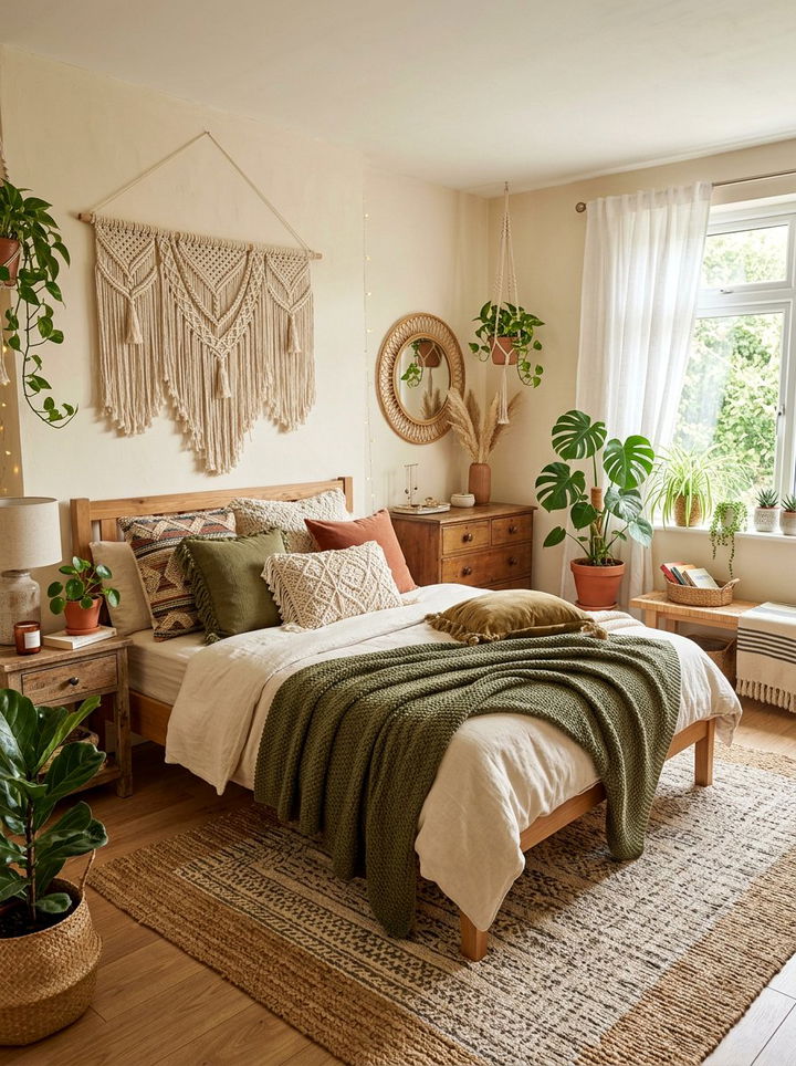 Boho cream bedroom decor - 30 olive and cream bedroom ideas