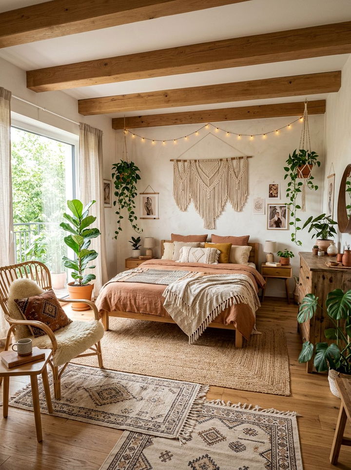 Boho open bedroom - 30 open plan bedroom ideas