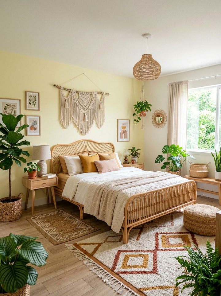 Boho pastel yellow bedroom - 30 pastel yellow bedroom ideas