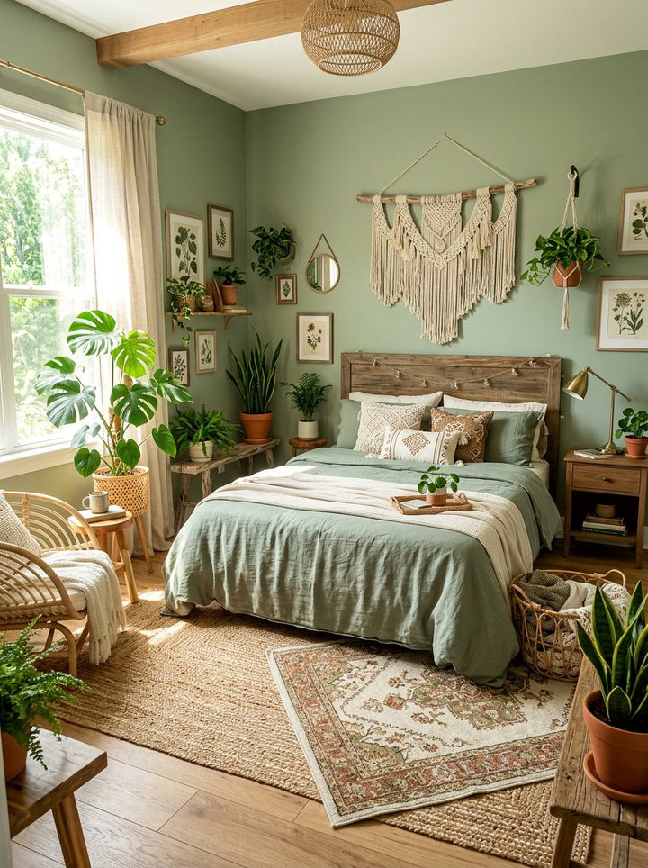 Boho sage green bedroom - 30 sage bedroom ideas