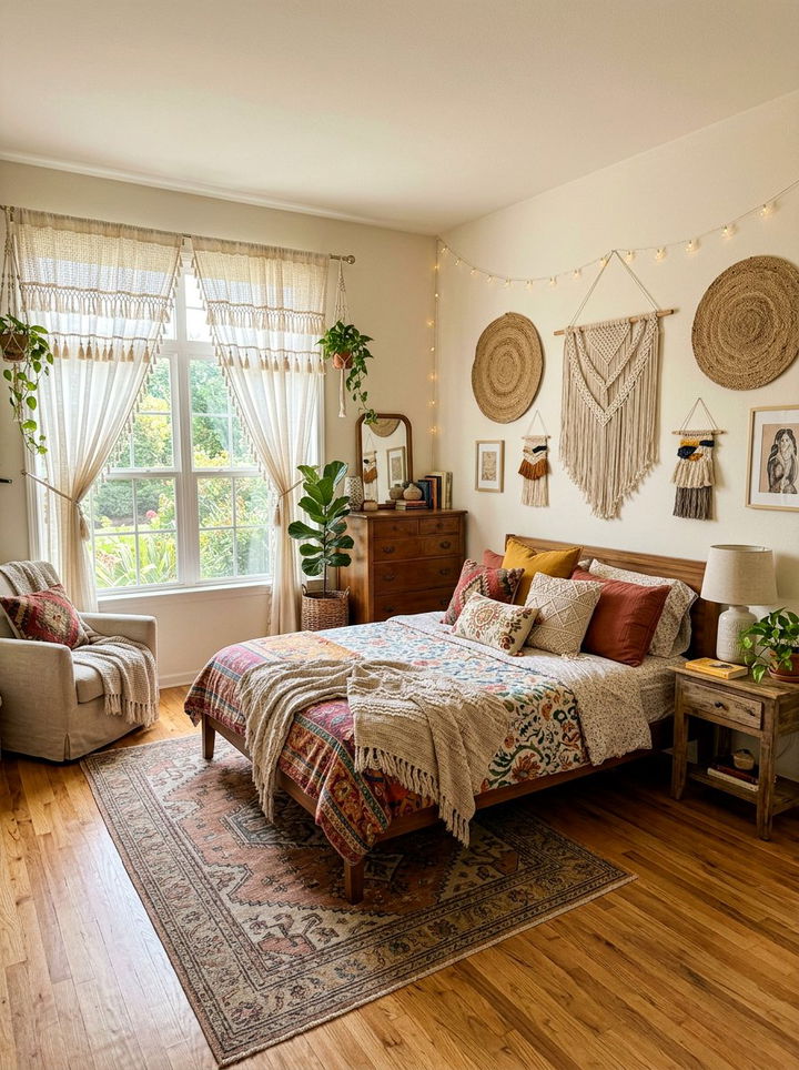 Boho sheer curtains with tassels - 30 bedroom sheer curtains