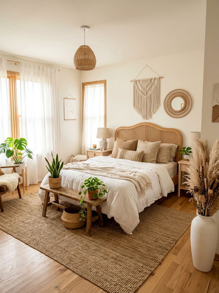 Boho tan and white bedroom - 30 tan and white bedroom ideas