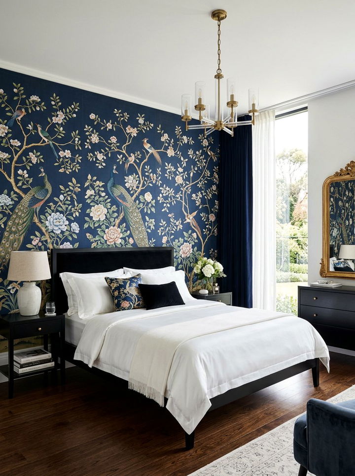 Bold Chinoiserie Wallpaper - 30 bedroom wallpapers