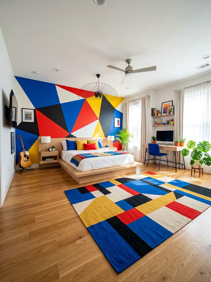 Bold Color Block Rug - 30 bedroom area rugs