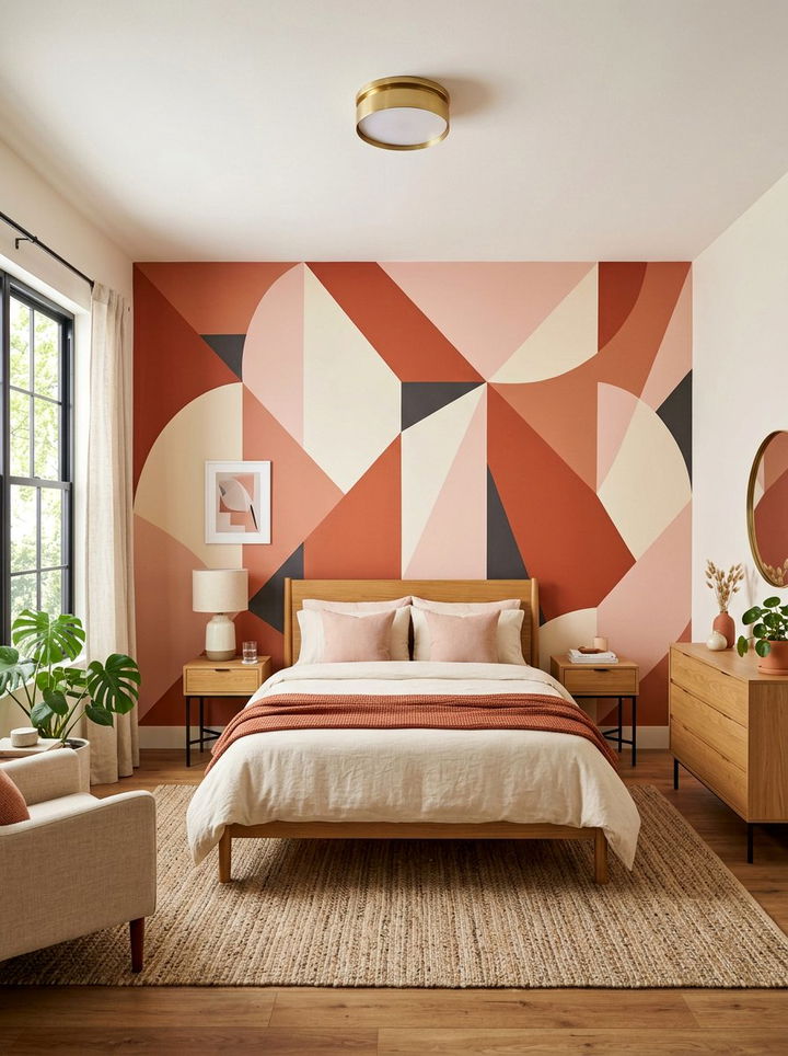 Bold Geometric Paint Pattern - 30 bedroom statement piece ideas