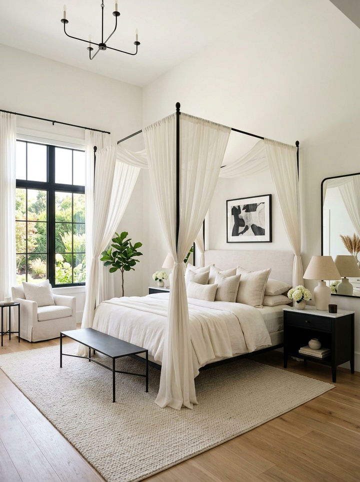 Bone White And Canopy Bed - 30 bone white bedroom ideas