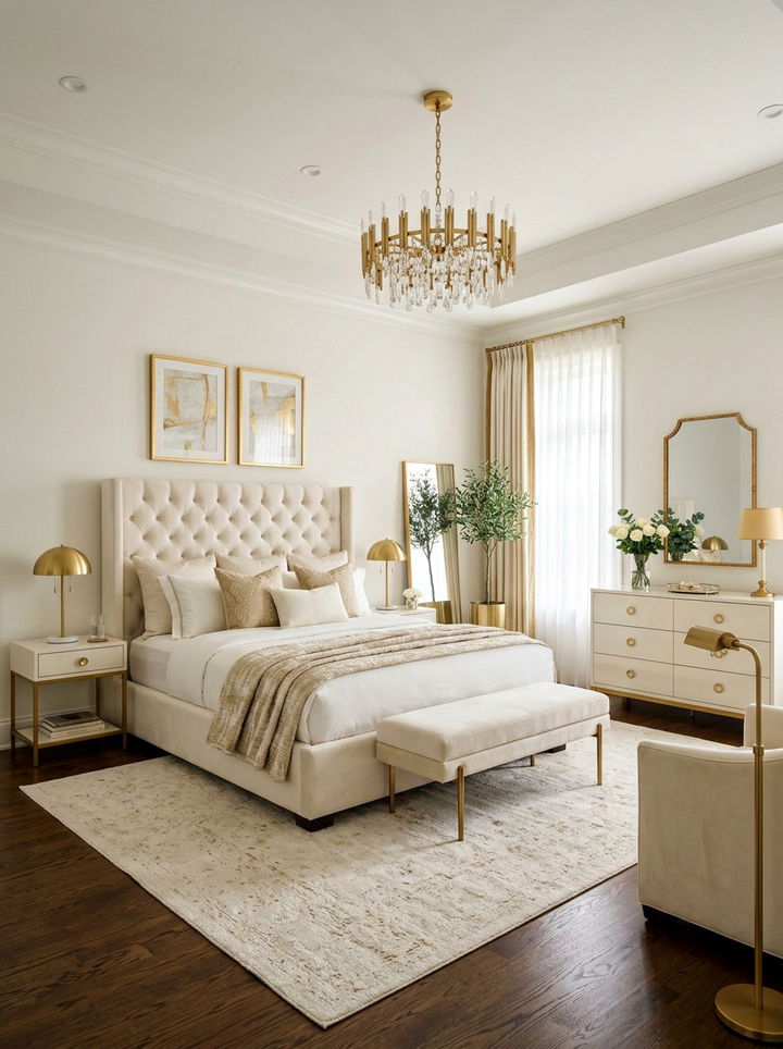 Bone White And Gold Bedroom - 30 bone white bedroom ideas