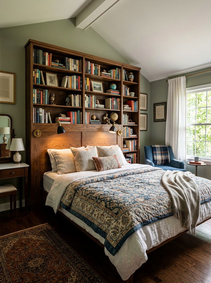 Bookcase Headboard Bedroom - 30 bedroom DIY headboard ideas