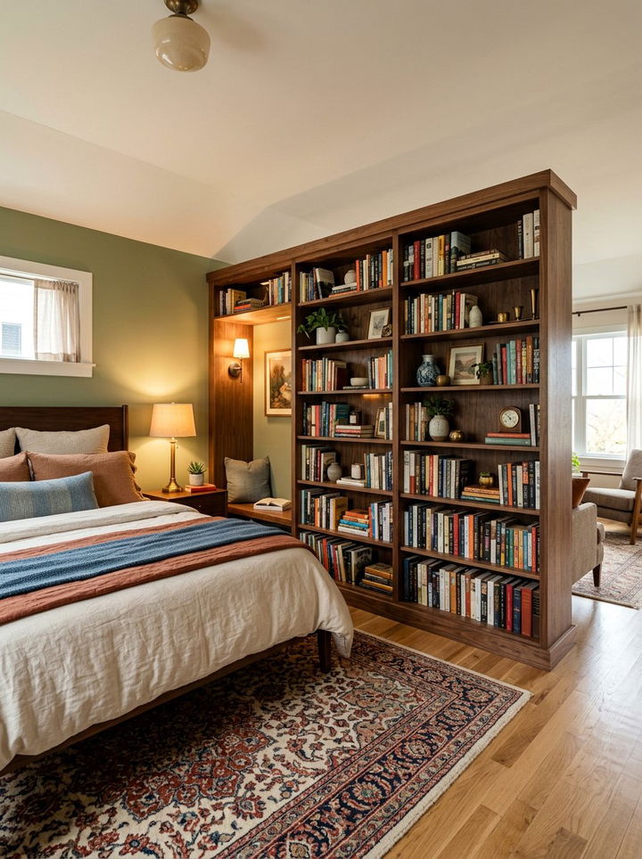 Bookshelf Bedroom Half Wall - 30 bedroom half wall ideas