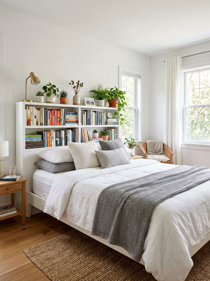 Bookshelf Headboard - 30 bedroom headboards