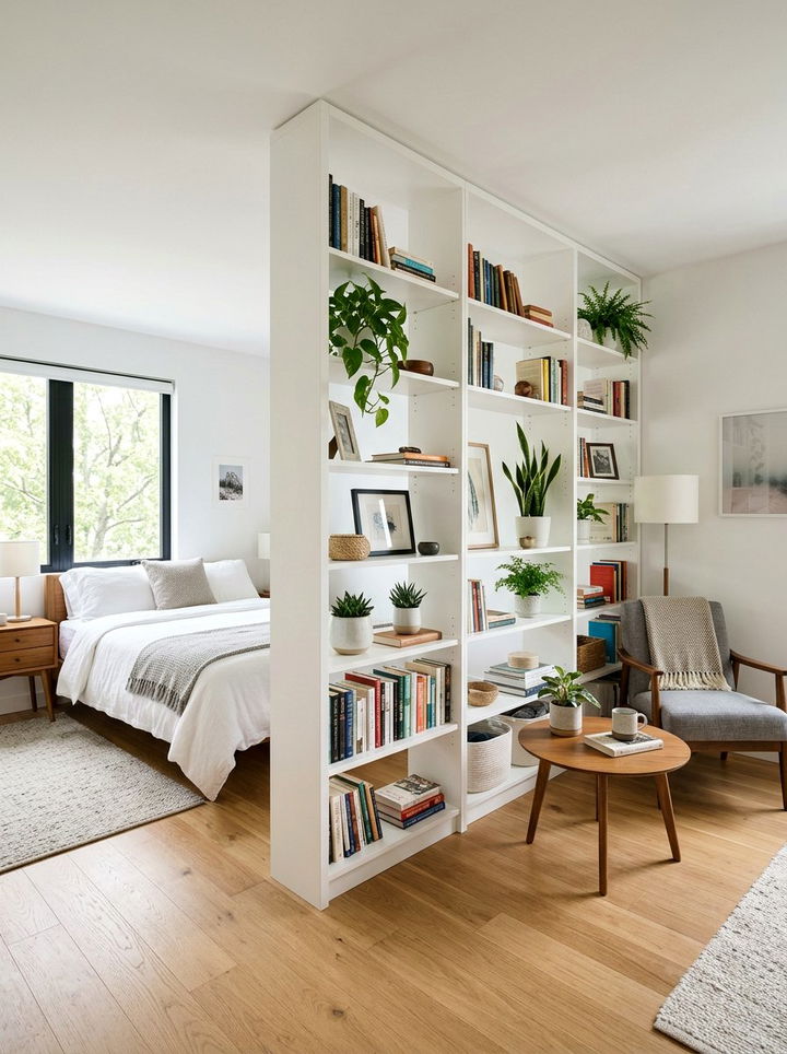 Bookshelf Room Divider Bedroom - 30 repurposed bedroom ideas