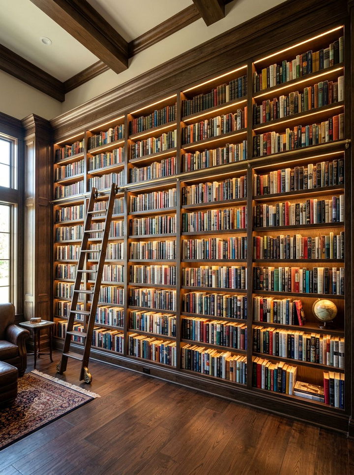 Bookshelf led strip lighting - 30 bedroom led strip lights ideas