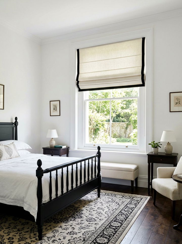 Bordered roman shades - 30 bedroom roman shades