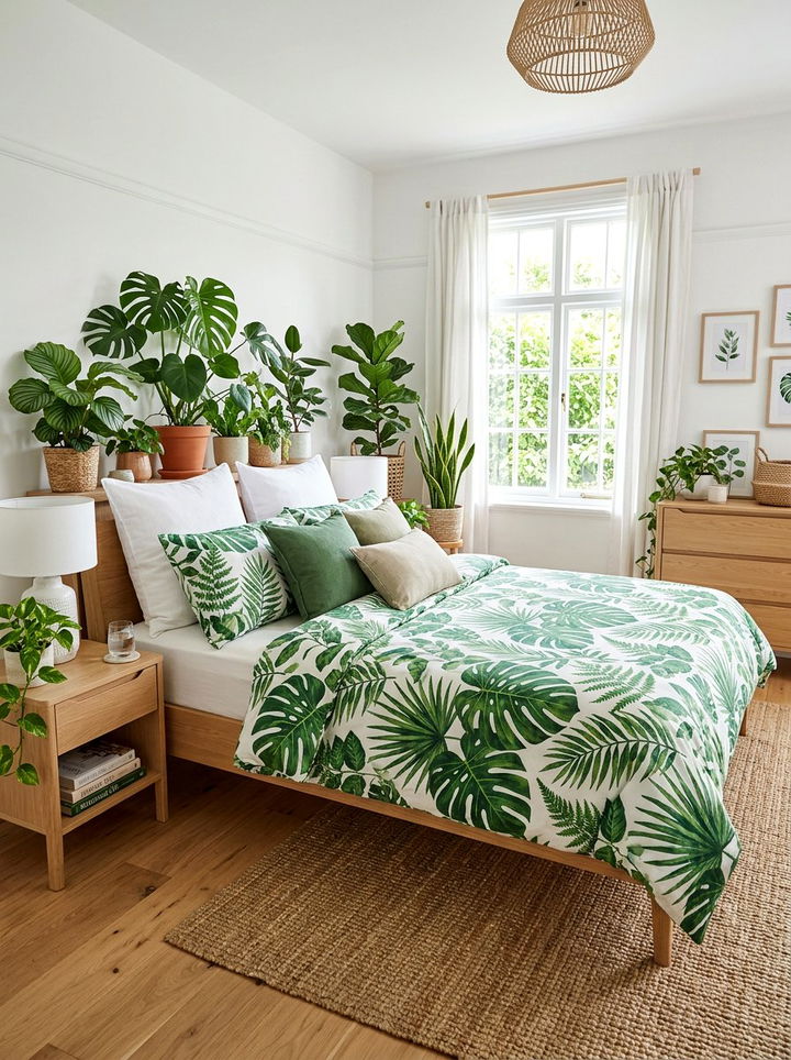 Botanical Leaf Print Duvet Cover - 30 bedroom duvet covers