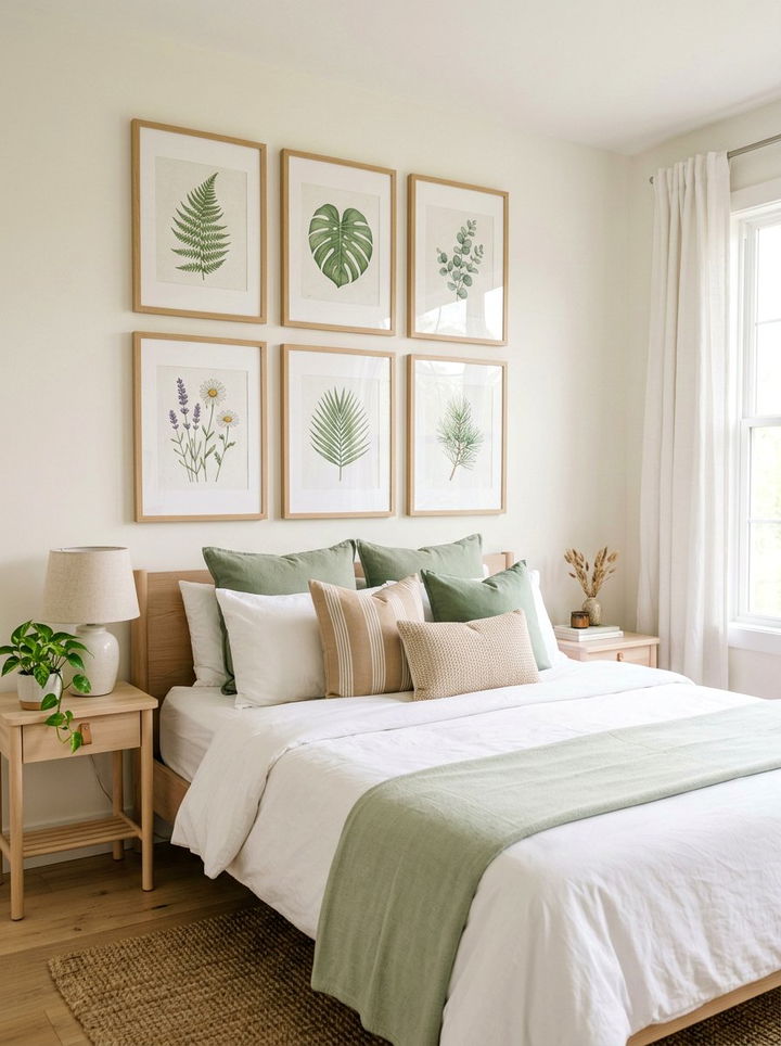 Botanical Wall Prints - 30 light academia bedroom ideas