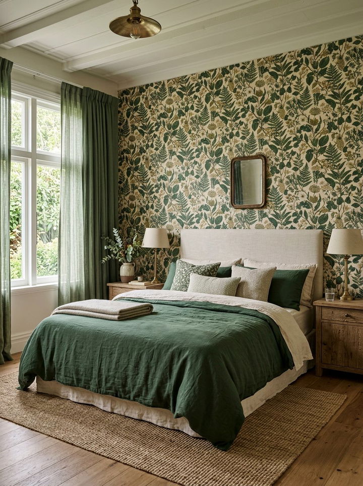 Botanical Wallpaper Bedroom - 30 garden themed bedroom ideas