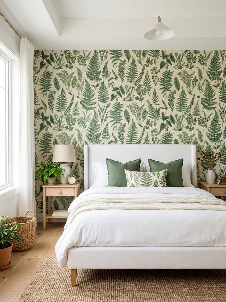 Botanical Wallpaper - 30 nature themed bedroom ideas