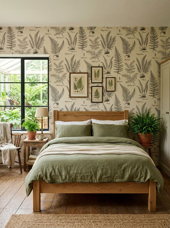 Botanical illustration wallpaper - 30 bedroom vintage wallpapers