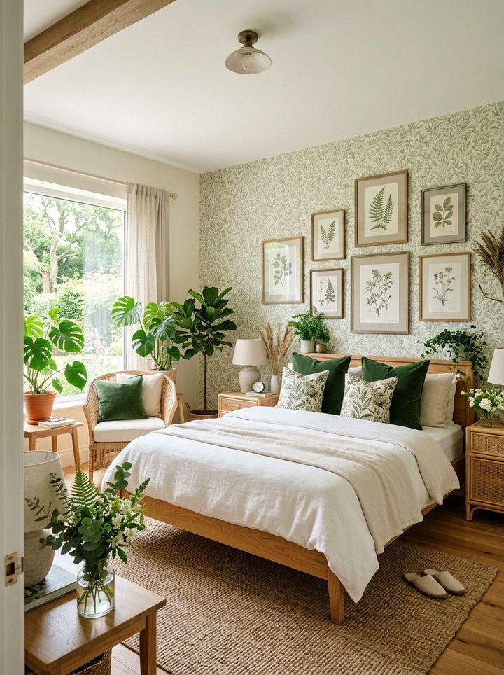 Botanical themed bedroom - 30 serene bedroom ideas