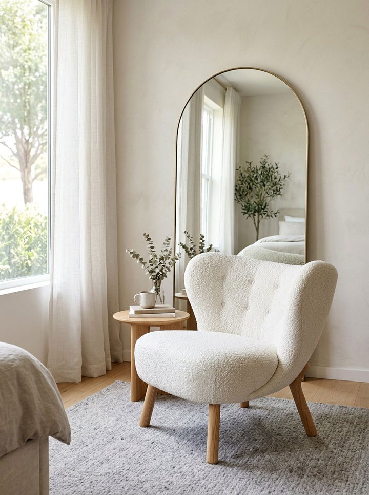 Boucle Accent Chair - 30 bedroom lounge chairs