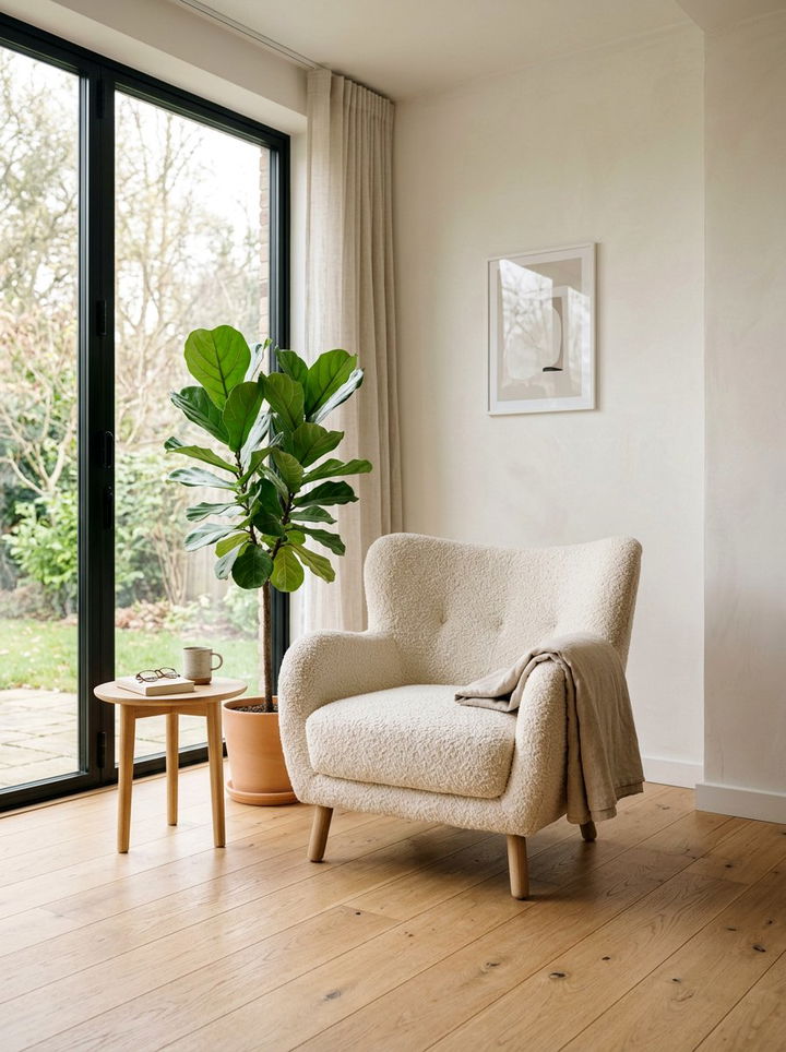 Boucle Accent Chair - 30 bedroom chairs