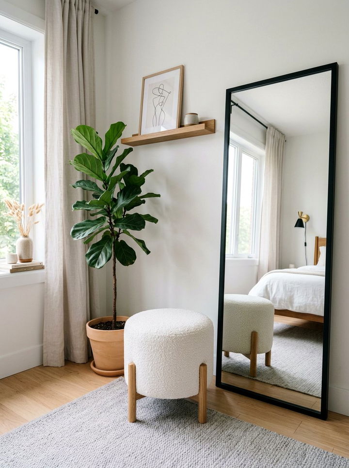 Boucle Accent Stool - 30 bedroom stools