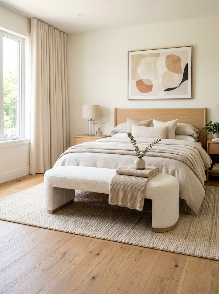 Boucle Bedroom Bench - 30 bedroom benches