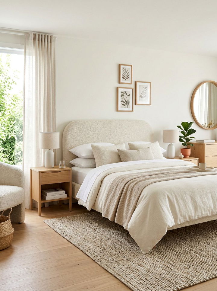 Boucle Headboard - 30 bedroom headboards