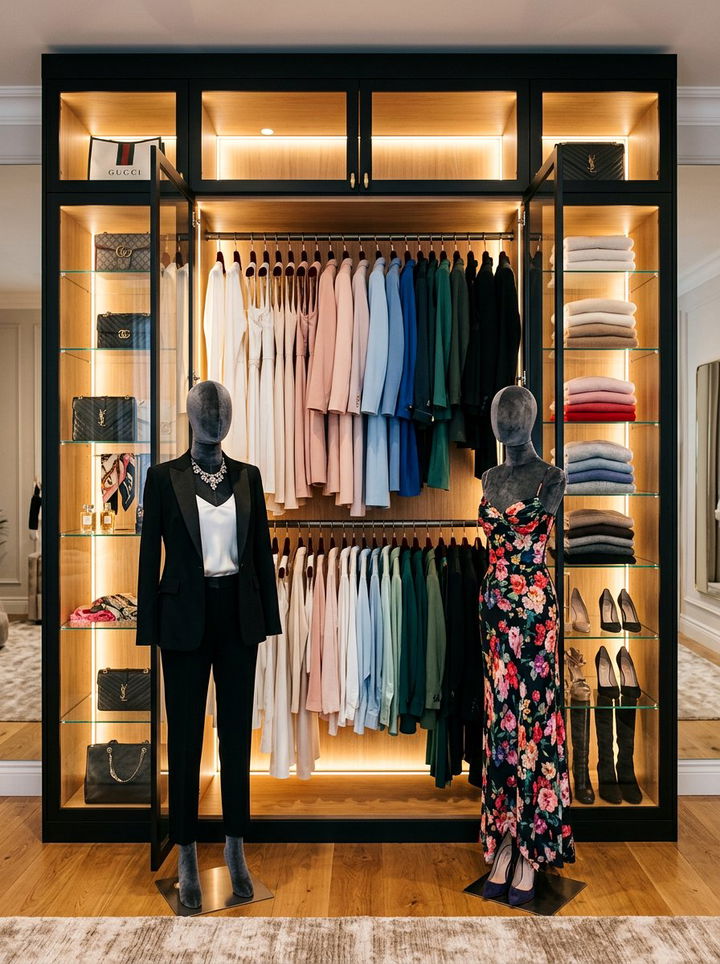 Boutique Style Closet Display - 30 bedroom walk-in closet ideas