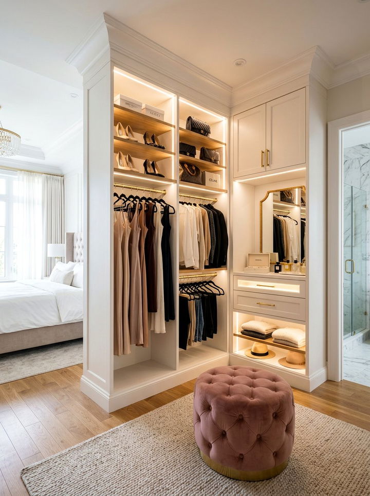 Boutique Style Open Closet - 30 bedroom closet organization