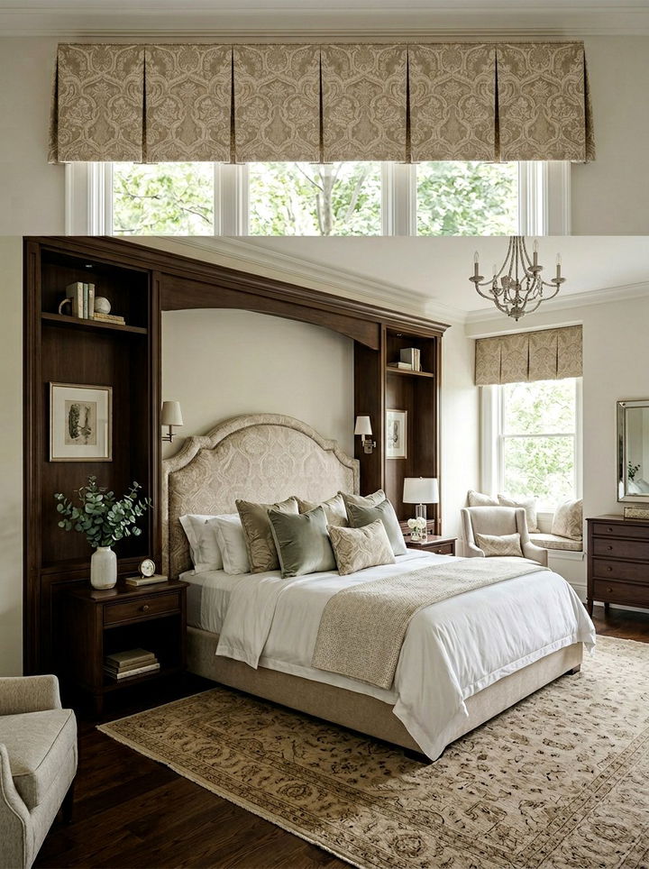 Box Pleat Valance - 30 bedroom window treatment ideas