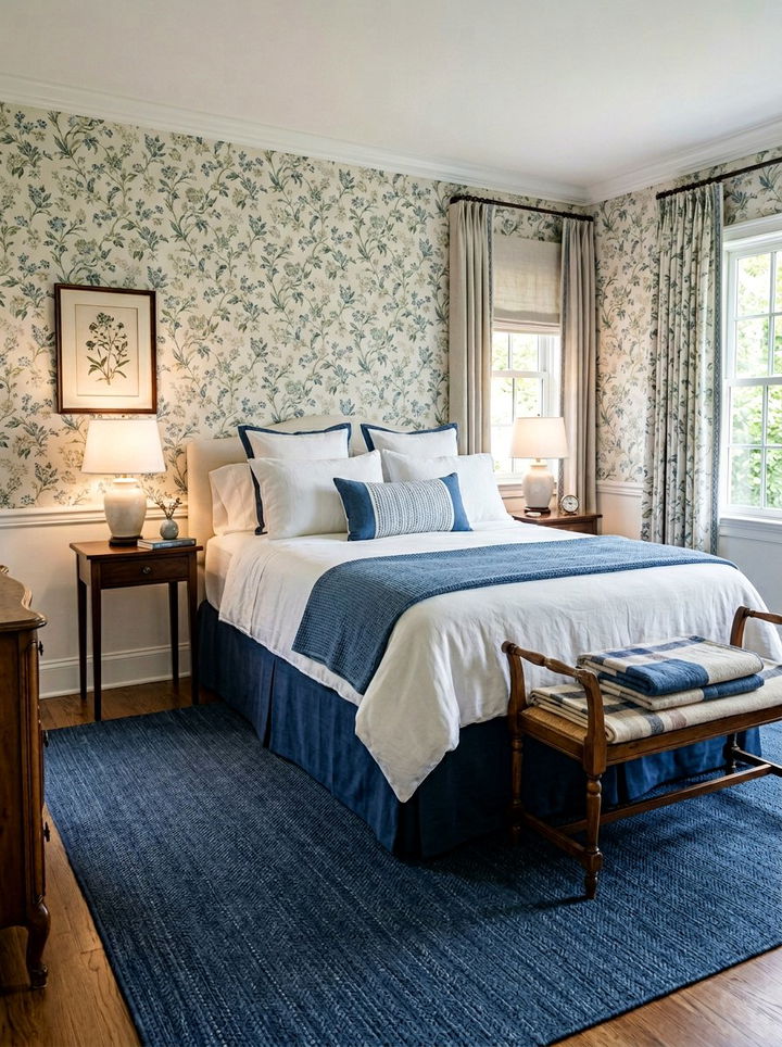 Box pleat bedskirt - 30 grandmillennial bedroom ideas