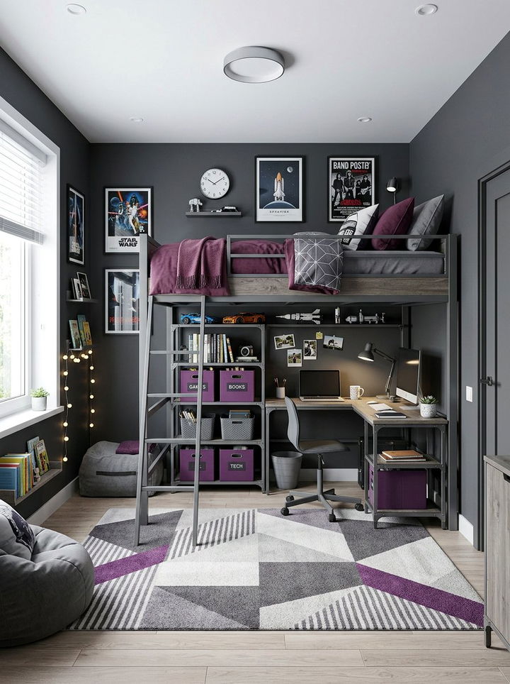 Boys purple and gray bedroom - 30 purple and gray bedroom ideas