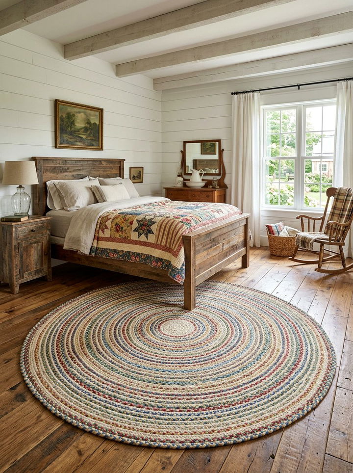 Braided Cotton Round Rug - 30 bedroom round rugs