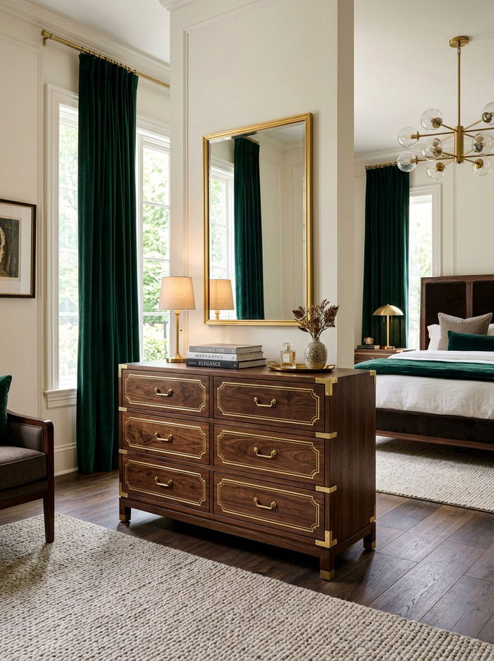 Brass Accent Dresser - 30 bedroom dresser ideas