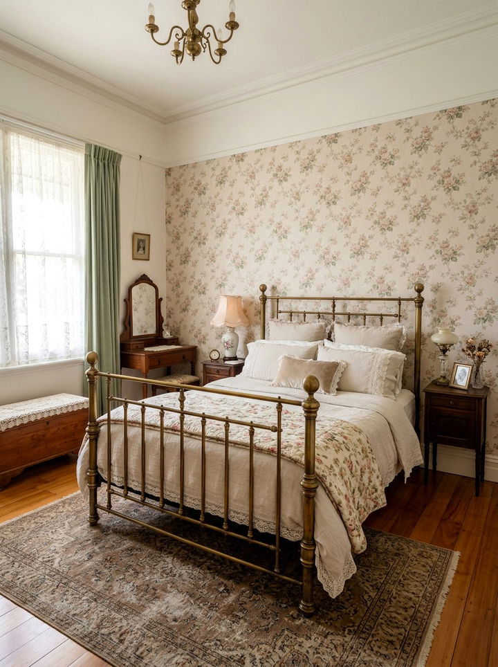 Brass Bed Frame With Warm Tones - 30 amber bedroom ideas