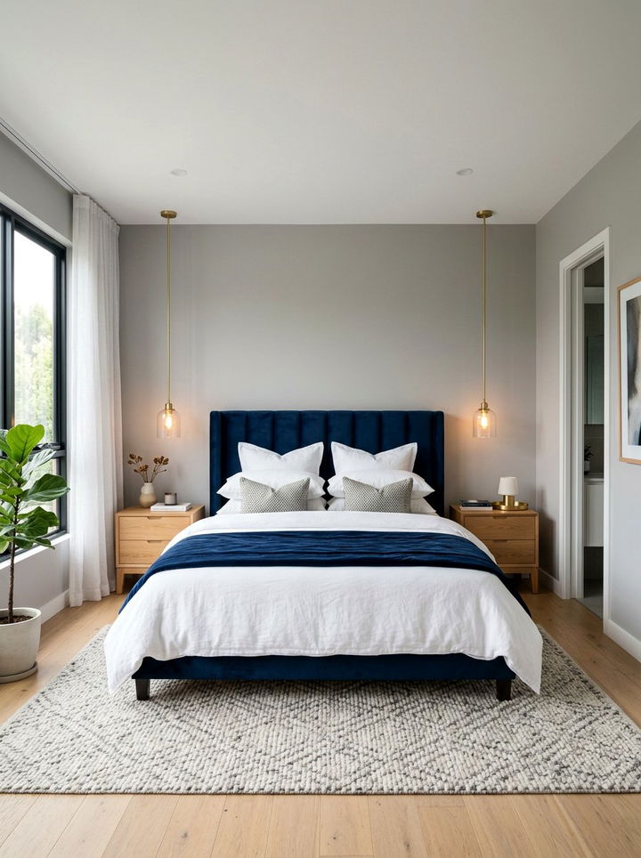 Brass Bedside Pendant - 30 bedroom pendant lighting ideas