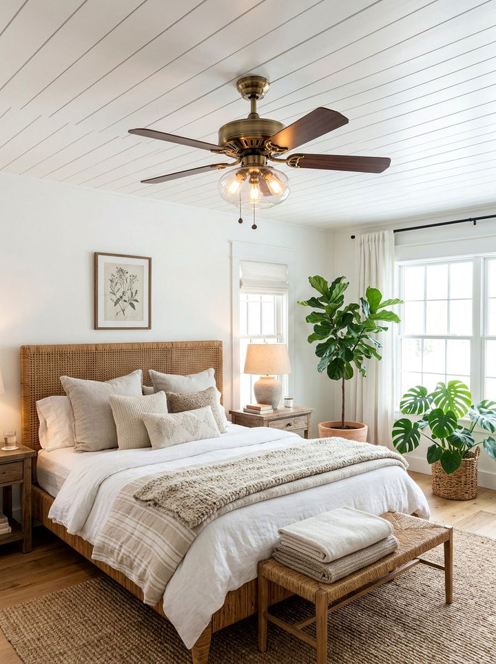 Brass Ceiling Fan - 30 brass accent bedroom ideas