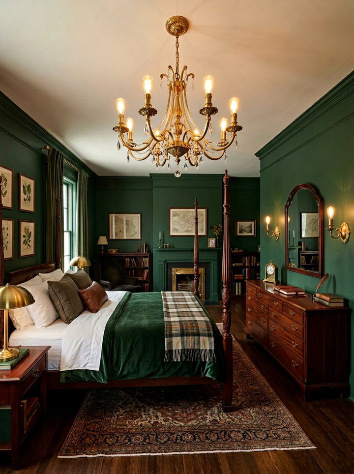 Brass Light Fixture Bedroom - 30 dark academia bedroom ideas