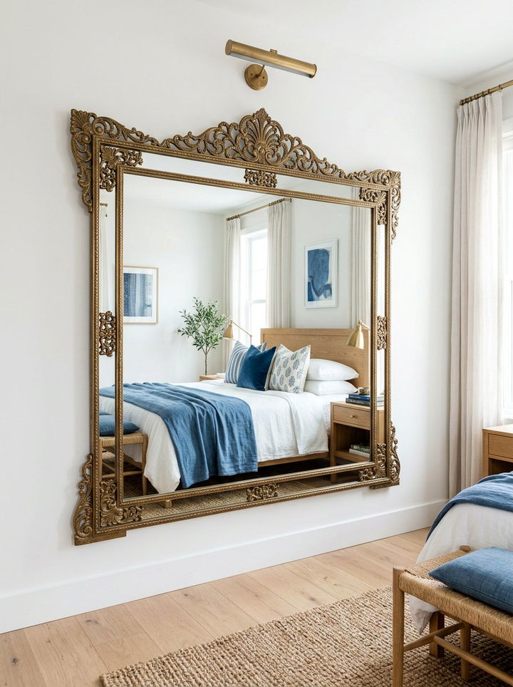 Brass Mirror Frame - 30 Turkish bedroom ideas