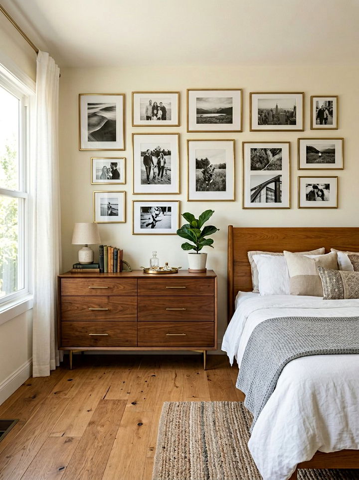Brass Picture Frame - 30 metal accent bedroom ideas