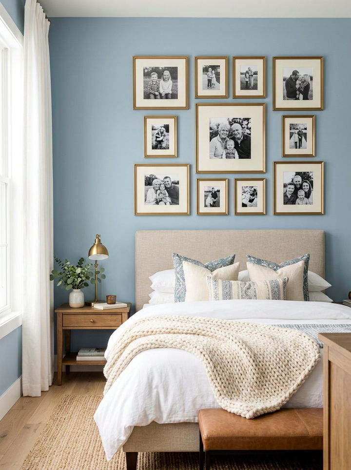 Brass Picture Frames - 30 brass accent bedroom ideas