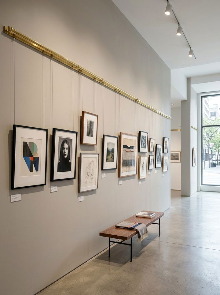 Brass Picture Rail - 30 brass accent bedroom ideas