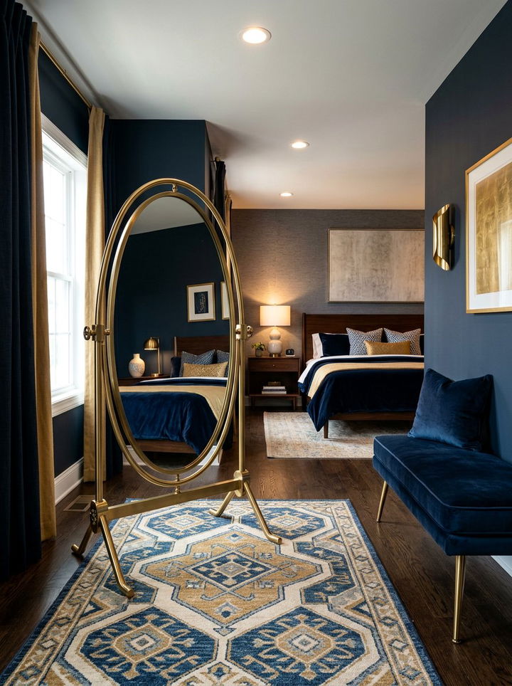 Brass Pivot Floor Mirror - 30 bedroom full length mirrors