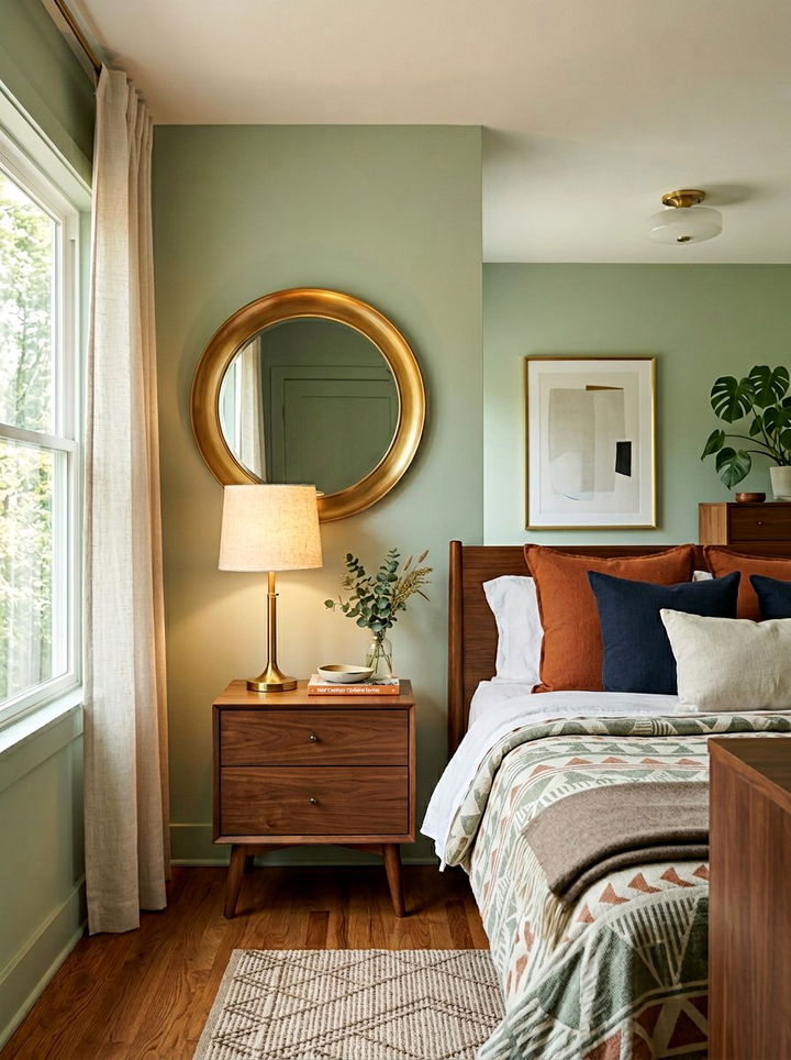 Brass Round Mirror - 30 bedroom wall mirrors