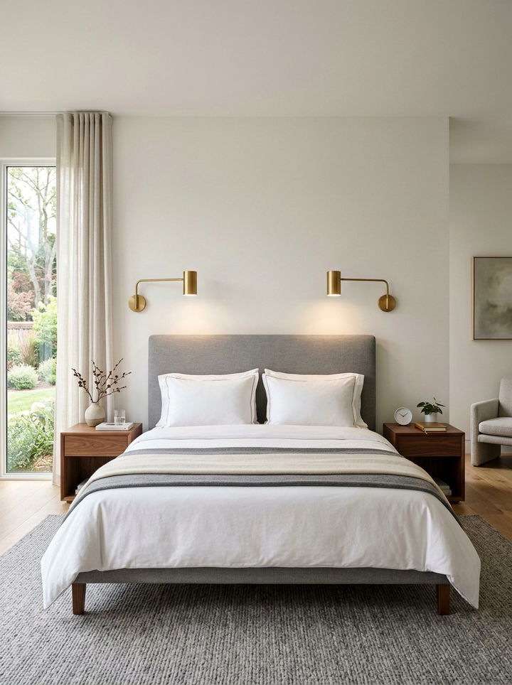 Brass Sconce Bedroom Lighting - 30 Hollywood bedroom ideas