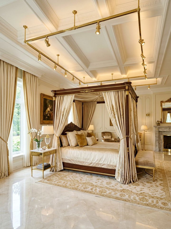 Brass Track Lighting Luxury Bedroom - 30 bedroom track lighting ideas